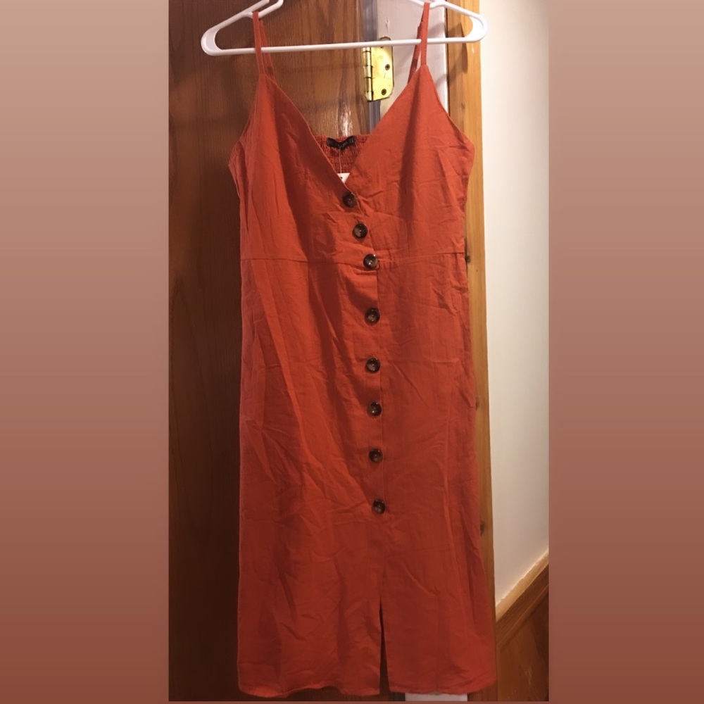 Zaful Apricot Button Dress